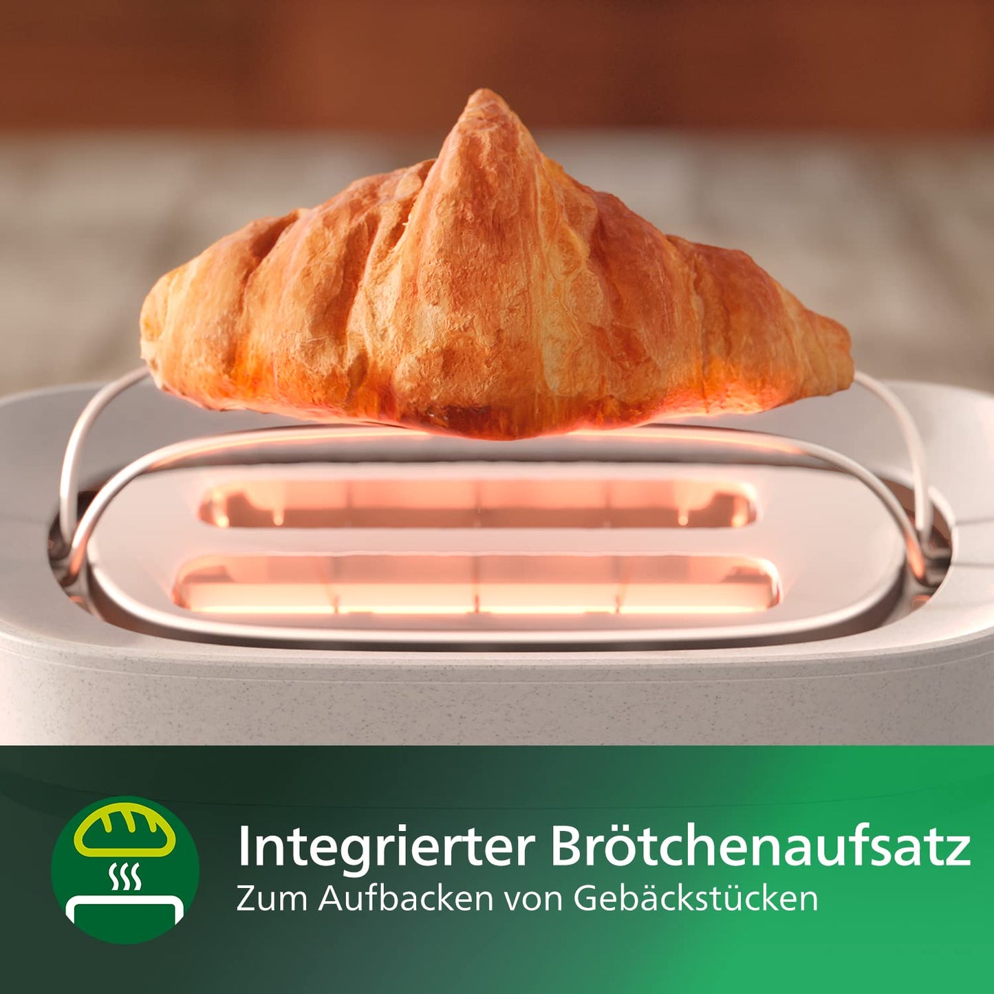 👉 Nachhaltiger Toaster Eco Edition, 2 Toastschlitze, 8 Bräunungsstufen, mit Brötchenaufsatz & Auftaufunktion, Seidenweiß-Matt